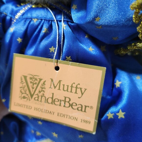 Vintage 80s Muffy VanderBear Muffy Angel Bear 8 inch Plush Christmas Tree Topper - Picture 3 of 6